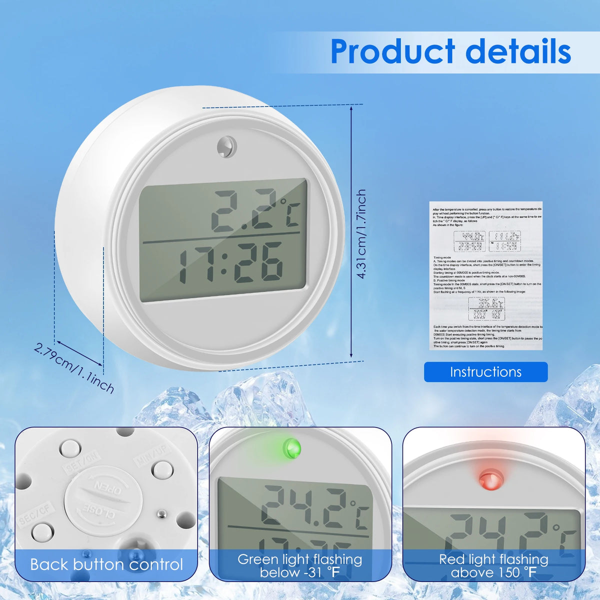 Surge Tempo Digital Ice Bath Thermometer & Timer