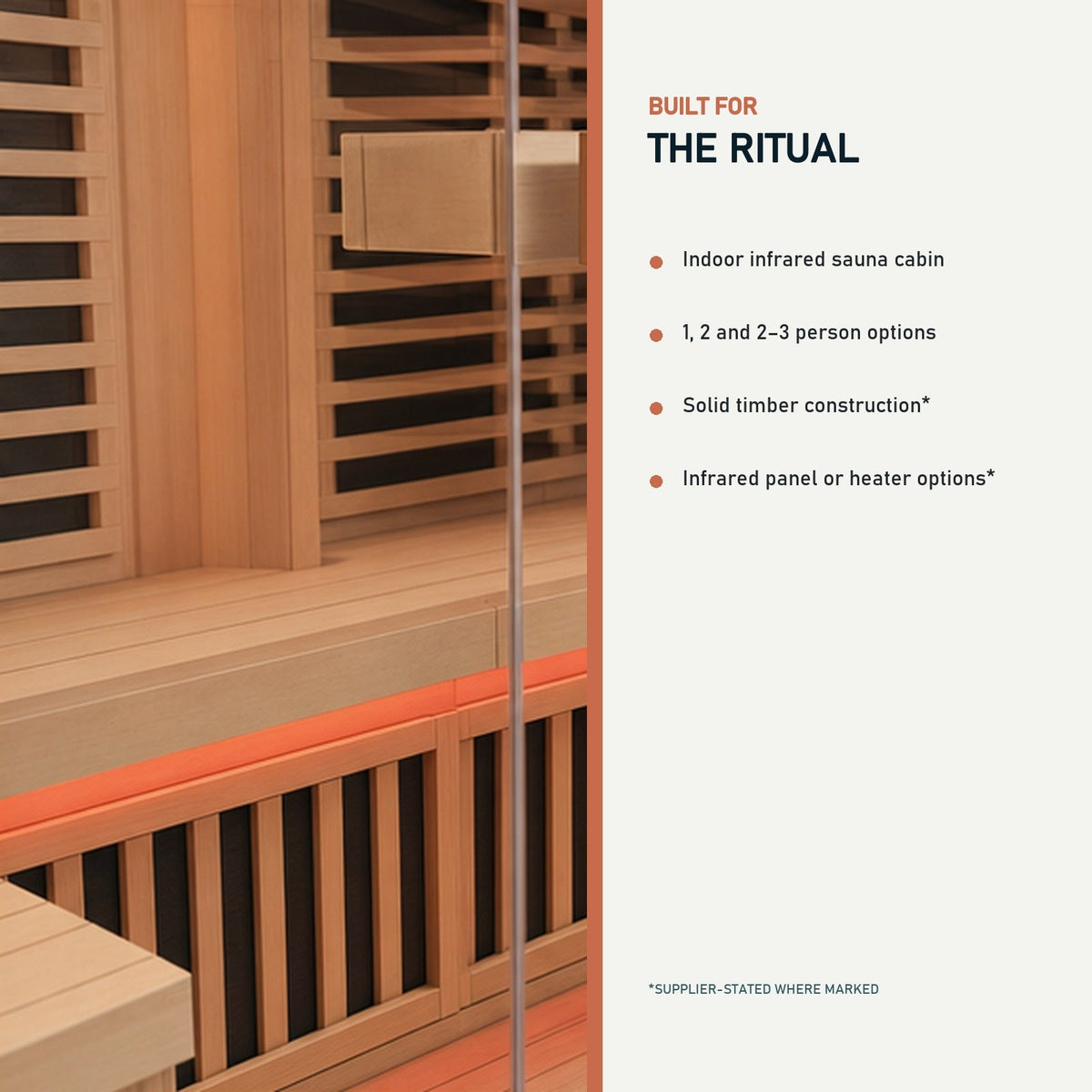 Still Alcove Indoor Infrared Sauna | 1–3 Person — product features, corrected aspect ratio